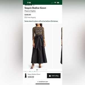 Long formal gown worn once to a wedding. Very comfortable.